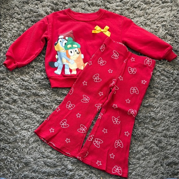 Bluey Christmas Sweatshirt and Bell Bottom Pants Set - Picture 1 of 9